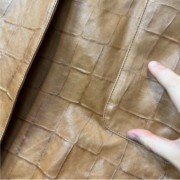 Dawn Levy brown genuine leather pockets coat XS - Picture 11 of 13